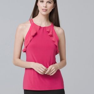 White House Black Market Bead-Detail Knit Tank